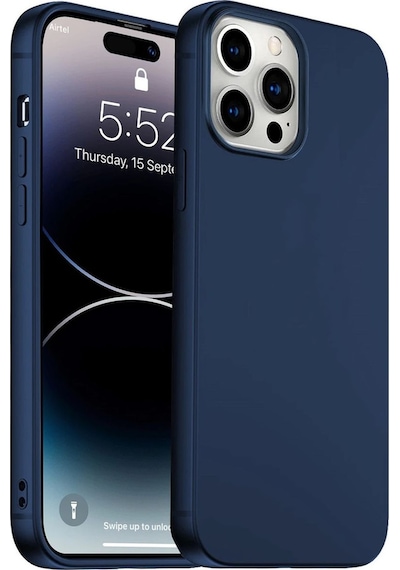 Apple Uyumlu iPhone 15 Pro Max Lansman Arka Kapak Silikon Kılıf Lacivert