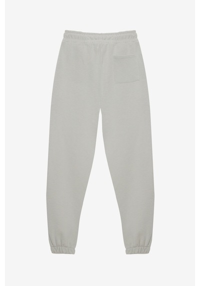 Tudors Unisex Relax Fit Rahat Kesim Şardonlu 3 Cepli Lastikli Jogger Paça Taş Renk Eşofman Altı-32644 Taş