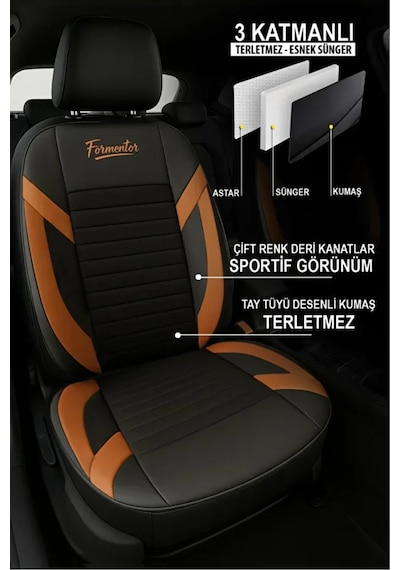 Dacia Duster Laureate 1.5 Dci 110 4x4 E2 I X Md 2016 Uyumlu Formentor Tay Tüyü Taba Oto Kılıfı Tam Set