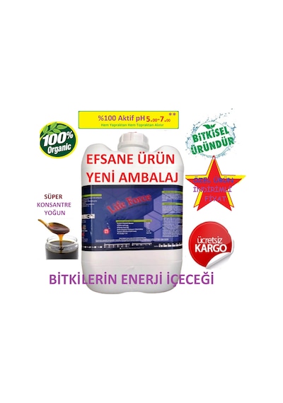 Organik Sıvı Life Force 20 KG % 100 Saf Bitkisel Humin Ve Fulvin