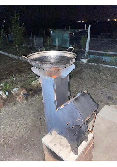Kalite Sepetinde Roket Sobası Yemek Pişirmek İçin Roket Sobası Taşınabilir Odun Mini Yakma Sobası, Kamp Ateşi Sobası Çok Renkli