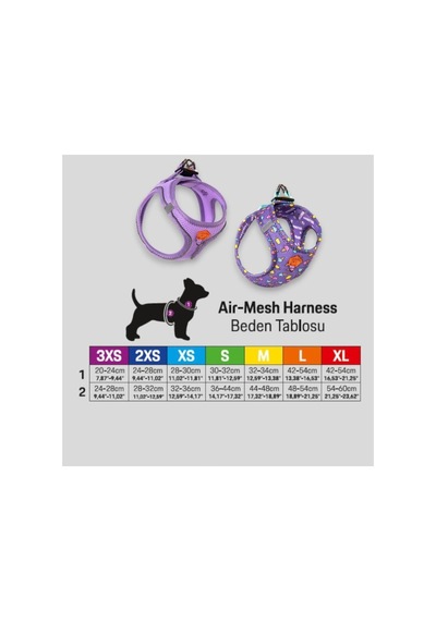 Pawstar Air Mesh Harness Göğüs Tasması A26 Mosaic Large Mavi