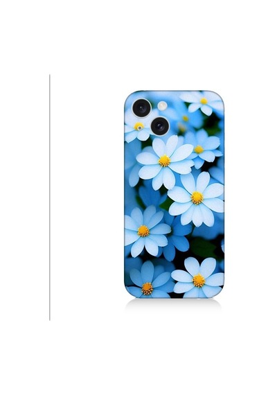 Apple Uyumlu iPhone 15 Plus Soft Renkli Papatyalar Desenli Silikon Kılıf