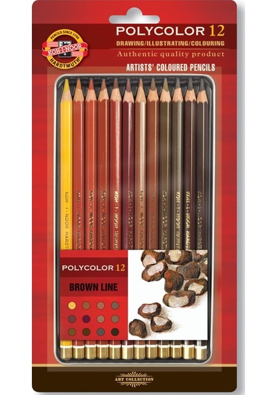 Koh-ı Noor Set Of Artist´s Coloured Pencils Brown Lin (12 Li)