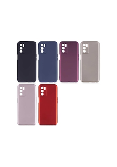 Noktaks - Oppo A16 Uyumlu - Kılıf Mat Soft Esnek Premier Silikon Kapak - T18847 - Siyah Siyah
