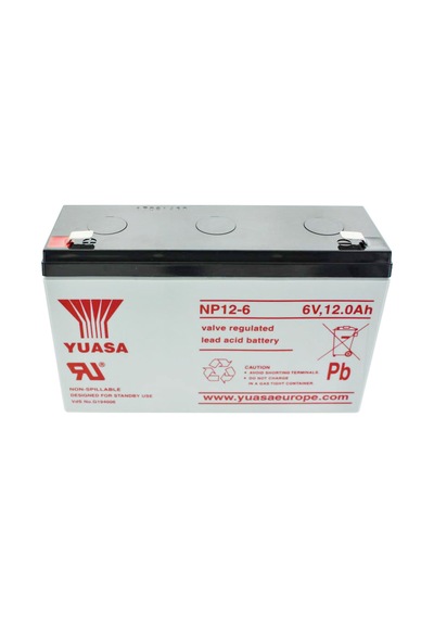 Yuasa Np12-6 Pil Kurşun Pb 6 Volt 12ah Faston Fiş İle Temas 6.3mm Geniş