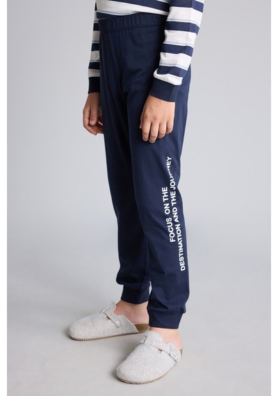Defacto Çizgili Uzun Kollu Pijama Üstü Esnek Belli Uzun Pijama Altı 2li Pijama Takımı Erkek Çocuk I1188a826aunv135 Lacivert-nv135