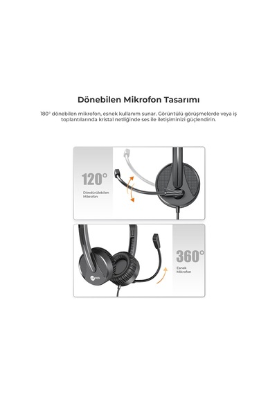 Ht106 Usb Kablolu Mikrofonlu Kulak Üstü Kulaklık - Pc, Laptop, Tablet, Telefon Uyumlu, Ergonomi