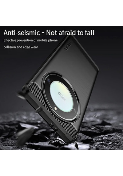 Honor X9A 5G Brushed Carbon Fiber Silikon KılıHonf - Siyah AL3332