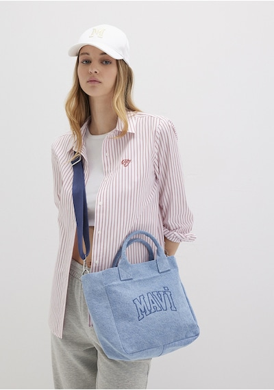 Mavi - Mavi Logo Denim Tote Çanta 1913377-82770 Açık Mavi