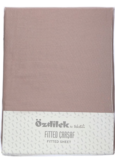 Özdilek Kahverengi Fitted Lastikli Kumaş Çarşaf Yastık Kılıflı Yatak Çarşafı 100x200