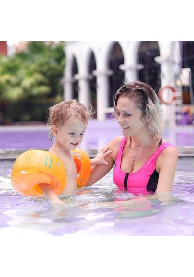 Swimbobo Yüzme Yardımcısı Kolluk Şişme Kolluk Deniz Kolluğu XL Turuncu Çok Renkli