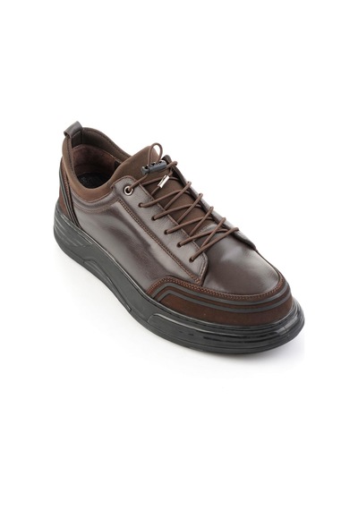 Bambi Kahve Napa Hakiki Deri Erkek Sneaker E01080185243