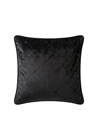 "héritage" Kadife Dokulu Kırlent Kılıfları - 45x45 Siyah