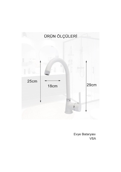 Beyaz Robot Yağmurlama Duş Seti Banyo Mutfak Lavabo Bataryası Pirinç Musluk Seti Beyaz