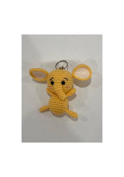 Amigurumi El Örgüsü Fil Anahtarlık Sarı Sarı