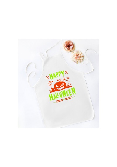 Bk Gift Happy Halloween Tasarımlı Beyaz Mutfak Önlüğü-8