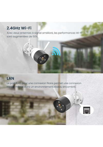 Güvenlik Kamerası Dış Wlan 2k, 3mp Wlan Ip Kamera, İki Yönlü Sesli, 30 M Tam Renkli Gece Görüşü, Ip66 Su Geçirmez, Kişi Tanıma Ve Hareket Algılama, Sd Kart Ve Bulut, Ct6