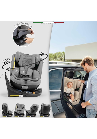 Elele Ritornofix 360 Dönen I-size Oto Koltuğu İsofix 40-150 Cm 0-36 Kg Bej