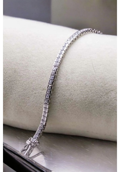 Modagümüşevi 925 Ayar Gümüş 3 Mm Su Yolu Kadın Bileklik