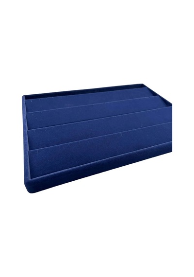 Yerli Üretim Cezayir Model Süet Kumaş Lacivert Renk 34/24 Cm Kademeli Çekmece İçi Küpe Standı Çok Renkli
