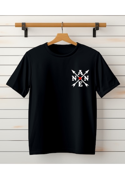 Aselinda Aile Kombin Tişört- Kalp Mini Baskılı Bisiklet Yaka Tişört/t-shirt Tek Adet Fiyatıdır. Siyah-anne