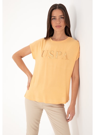 U.S. Polo Assn. Kadın Turuncu Bisiklet Yaka Tişört 50300777-VR202