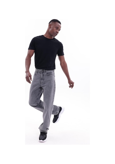 Freemen Erkek Baggy Bol Kesim Kot Pantolon Gri