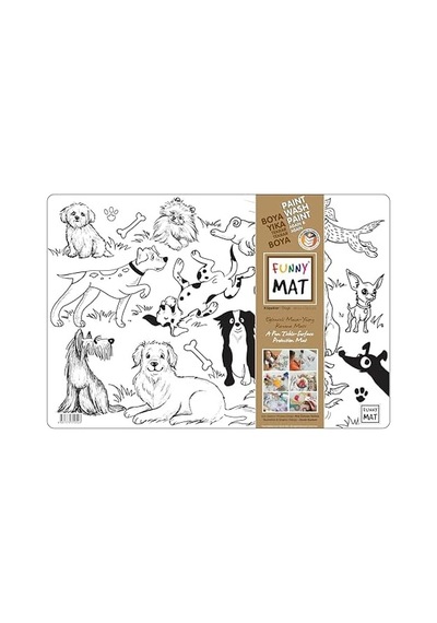 Akademi Çocuk Funny Mat 2'li Set 1 Köpekler, Yarış Arabaları 50 x 22
