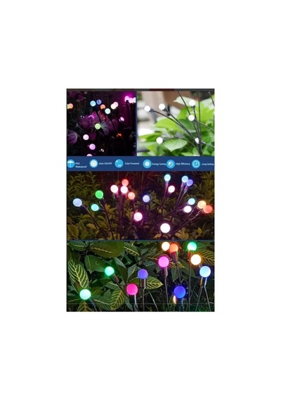 Mobgift 8 Led'li Güneş Enerjili Bahçe Çiti Aydınlatma Lamba Renk