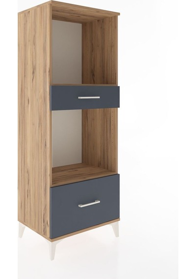 Hyperion Dolap 2 Raflı 2 Çekmeceli 60x44x163 Çam-antrasit Atlas Çam