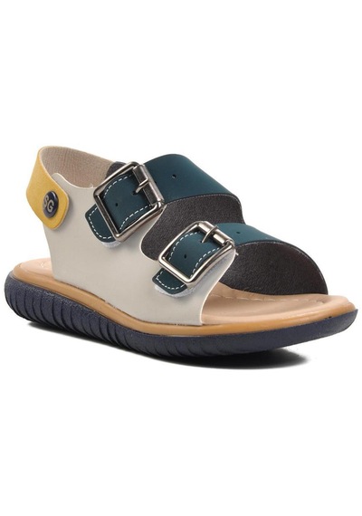 Ayakmod Şng 1530-p Lacivert Nubuk-sarı-krem Erkek Çocuk Sandalet 001