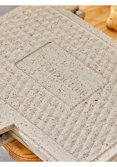 Granit Waffle Ve Tost Tavası Seti Krem Gümüş- Siyah