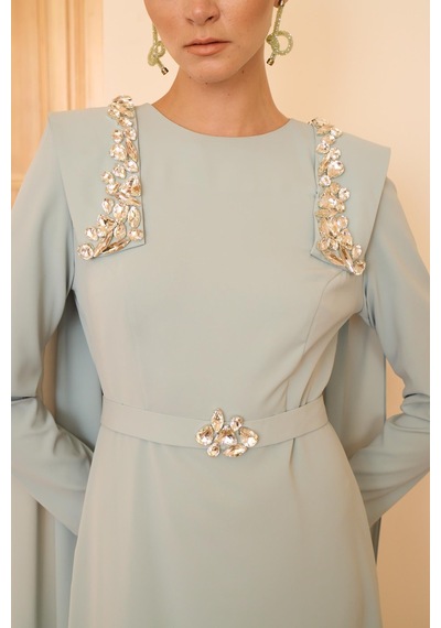 Senna Jewel Dress Mint Yeşil