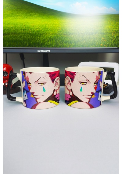 Hunter Hunter Anime Baskılı Seramik Lüks Kupa 1 Adet Özel Siyah Kulp Dalga Kulp V2d Çok Renkli