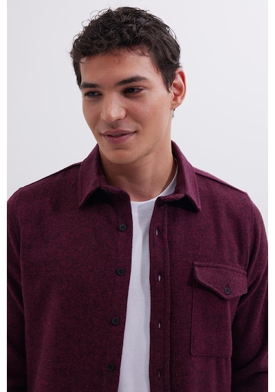 Tudors Erkek Slim Fit Tek Cep Kapaklı Düz Oduncu Spor Bordo Gömlek-41584 Bordo Tudors Erkek Slim Fit Tek Cep Kapaklı Düz Oduncu Spor Bordo Gömlek-41584 Bordo