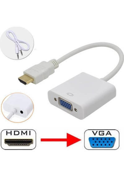 Hdmı To Vga Kablo Çevirici Dönüştürücü + Ses - Hdmi To Vga Kablo (551664582)