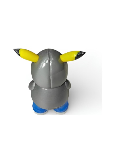 Urban Pikachu Figür Sokak Stil Gümüş Renk Kapüşonlu Karakter Tasarım Dekoratif Koleksiyon 12 Cm