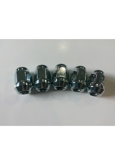 Somun 1/2"-20 Unf Diş Ing.-Usa Tekerlek Somunu Aa=19 MM Boy=30 MM 5 Adet Krom Kaplı Somun