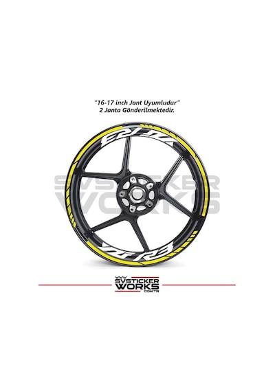 Yamaha Yzf-r3 Yazılı Jant Sticker Dış Ve İç Set Sticker Jant Şeridi Sarı 01019884