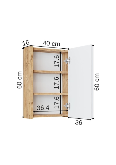 Roomart Kulpsuz Tek Kapaklı Atlantik-beyaz 40 Cm Mini Aynalı Atlantik Çam - Beyaz Roomart Kulpsuz Tek Kapaklı Atlantik-beyaz 40 Cm Mini Aynalı Atlantik Çam - Beyaz
