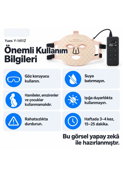 Yues Y-1411z Led Yüz Maskesi 8 Modlu Şarjlı Cilt Bakım Cihazı