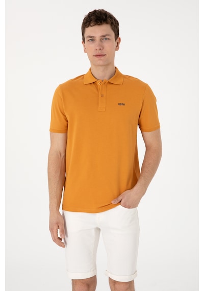 U.S. Polo Assn. Erkek Regular Fit Polo Yaka Hardal Basic Tişört 50306007-VR072