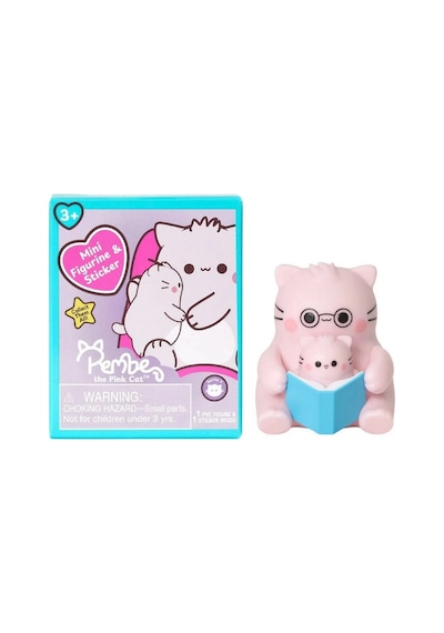 Pembe Kedi Sürpriz Paket Koleksiyonluk Mini Figür Ve Çıkartma 1 Adet 7,6 Cm