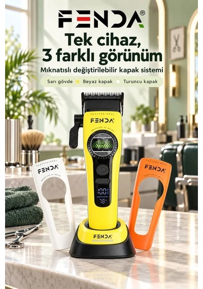 Fenda Profesyonel Saç Kesme Tıraş Makinesi Sarı Fnsacks0014