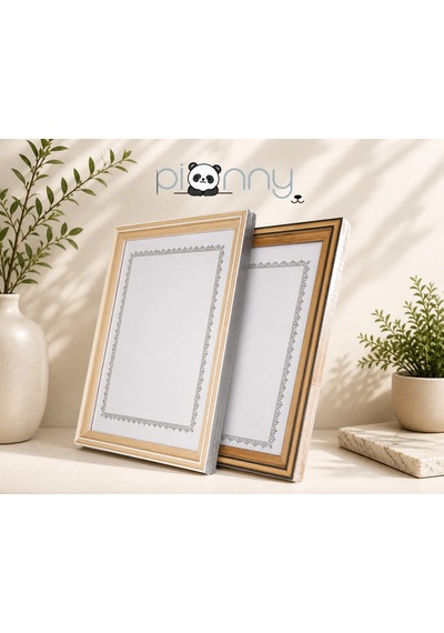 Pionny A4 Ahşap Çerçeve 21x29,7 Cm Açık Kahverengi - Beyaz