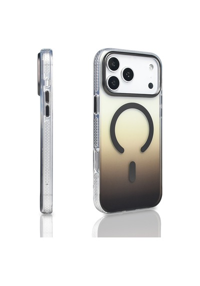 Apple iPhone Uyumlu 17 Pro Max Kılıf Renk Geçişli Magsafe Kamera Yükseltili Silikon Pazarplus Turuncu