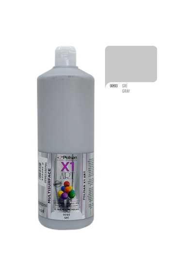 Polisan X1ART Multisurface Hobi Boyası 1000ml - 0093 Gri