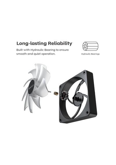 Gf120 V2 Argb 120mm Kasa Fanı - Şık Ve Minimalist Tasarım, Yüksek Hava Akışı, Hidrolik Rulman, Sessiz Performans, Canlı Argb Aydınlatma, Siyah