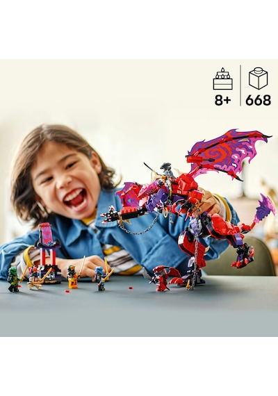 LEGO® NINJAGO® Thunderfang Kaos Ejderhası 71832 - 8 Yaş ve Üzeri Çocuklar için 6 Ninja Minifigürü İçeren Yaratıcı Oyuncak Yapım Seti (668 Parça)